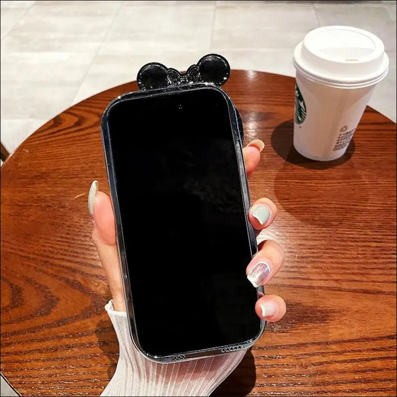 Cute Soft Cover Phone Case for iPhone 16 15 Pro Max with Cartoon Stand Holder 14 13 Camera Protection - Cases