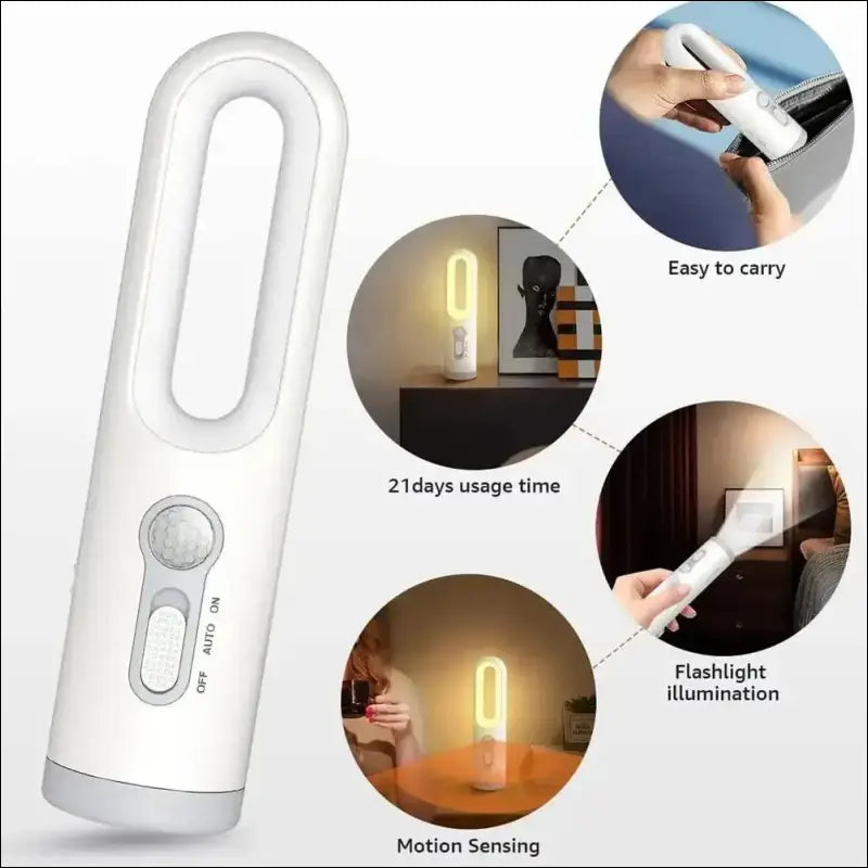 Dusk to Dawn Sensor Flashlight 2-in-1 LED Table Lamp - Portable Nightlight for Nursery Sleeping Light & Versatile