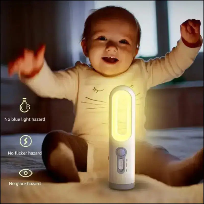 Dusk to Dawn Sensor Flashlight 2-in-1 LED Table Lamp - Portable Nightlight for Nursery Sleeping Light & Versatile