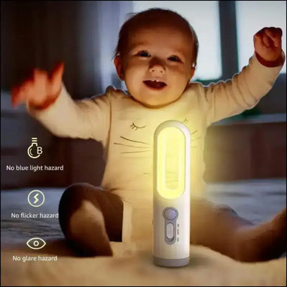Dusk to Dawn Sensor Flashlight 2-in-1 LED Table Lamp - Portable Nightlight for Nursery Sleeping Light & Versatile