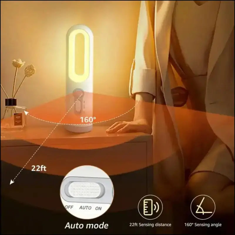 Dusk to Dawn Sensor Flashlight 2-in-1 LED Table Lamp - Portable Nightlight for Nursery Sleeping Light & Versatile