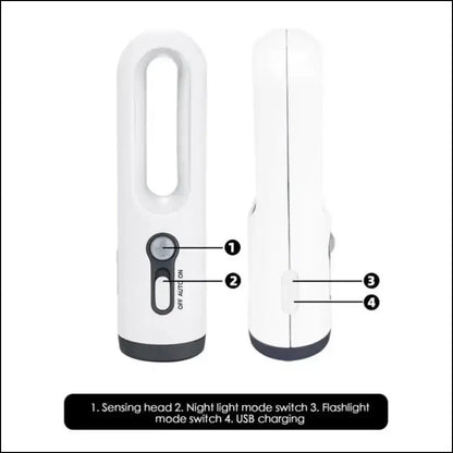 Dusk to Dawn Sensor Flashlight 2-in-1 LED Table Lamp - Portable Nightlight for Nursery Sleeping Light & Versatile