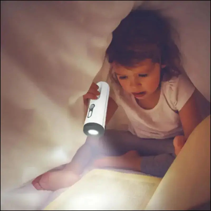 Dusk to Dawn Sensor Flashlight 2-in-1 LED Table Lamp - Portable Nightlight for Nursery Sleeping Light & Versatile