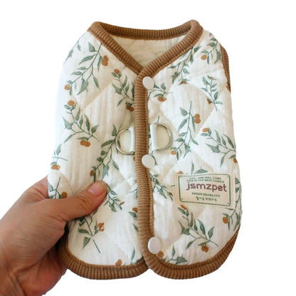Pet Cozy Rabbit Print Velvet Coat