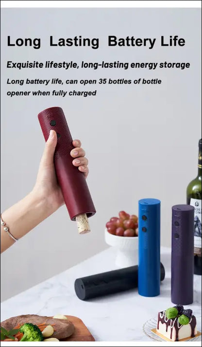 Electric Wine Bottle Opener – Rechargeable Automatic Corkscrew for Red One-Click Button Tool