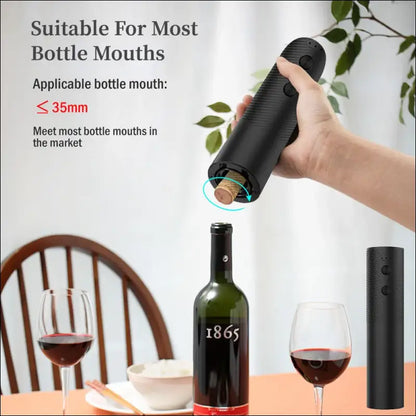 Electric Wine Bottle Opener – Rechargeable Automatic Corkscrew for Red One-Click Button Tool