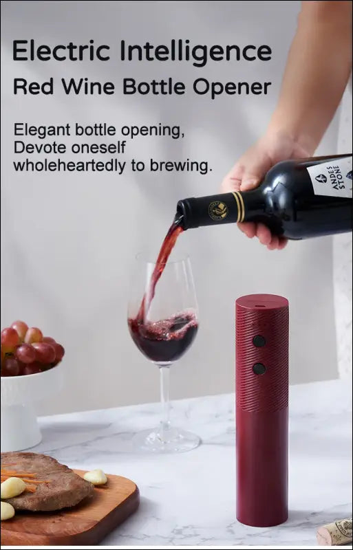 Electric Wine Bottle Opener – Rechargeable Automatic Corkscrew for Red One-Click Button Tool