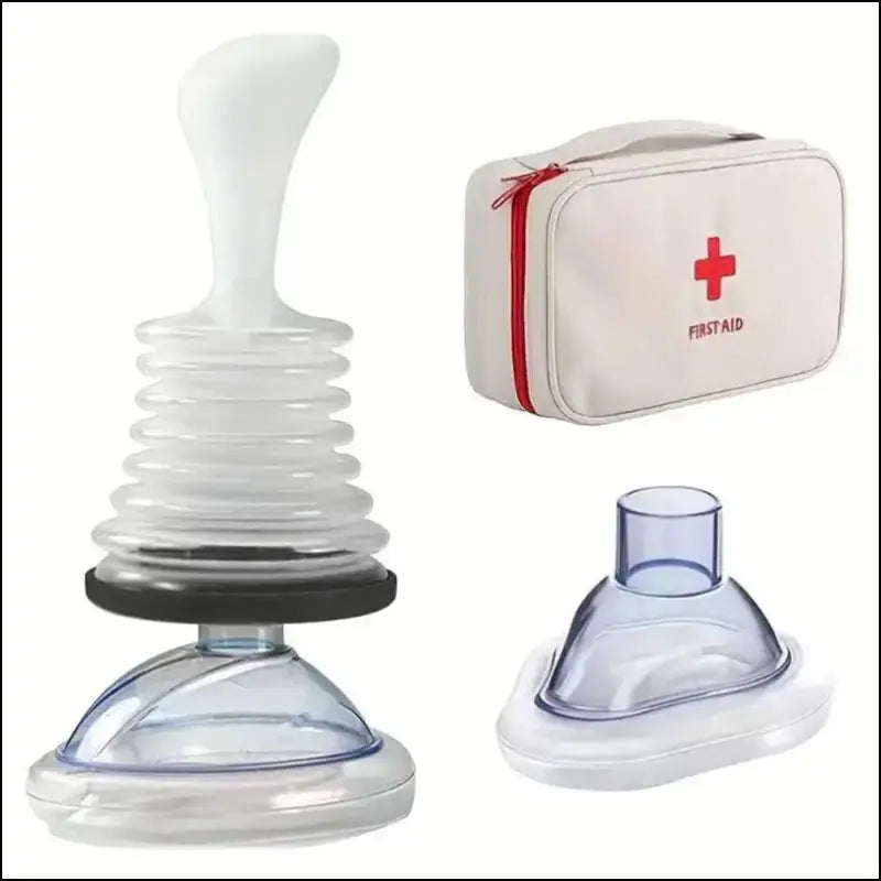 First Aid Kit Emergency Choking Rescue Device for Adults & Kids - Anti-Suffocation Breathing Trainer Home - Black