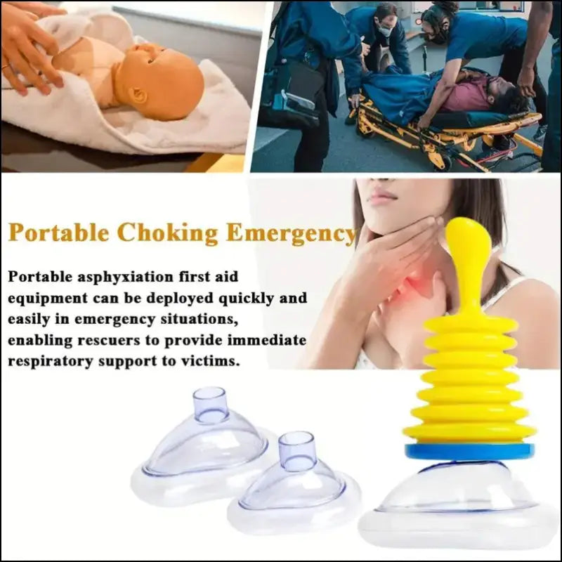 First Aid Kit Emergency Choking Rescue Device for Adults & Kids - Anti-Suffocation Breathing Trainer Home
