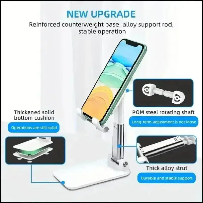 Foldable Mobile Phone Holder Stand – Adjustable Tablet Desk Mount Flexible Desktop Live Lazy Bracket Support for All