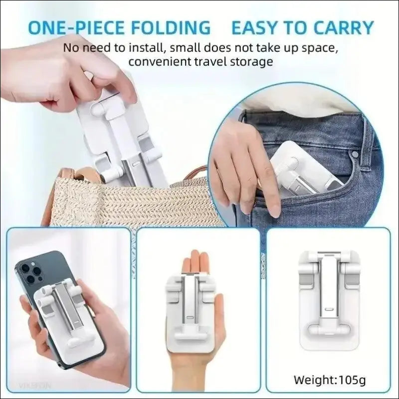 Foldable Mobile Phone Holder Stand – Adjustable Tablet Desk Mount Flexible Desktop Live Lazy Bracket Support for All