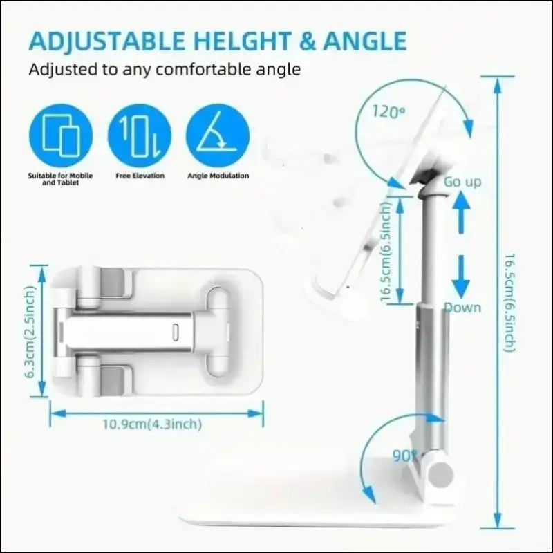 Foldable Mobile Phone Holder Stand – Adjustable Tablet Desk Mount Flexible Desktop Live Lazy Bracket Support for All