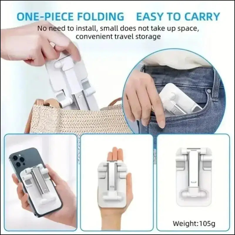 Foldable Mobile Phone Holder Stand – Adjustable Tablet Desk Mount Flexible Desktop Live Lazy Bracket Support for All