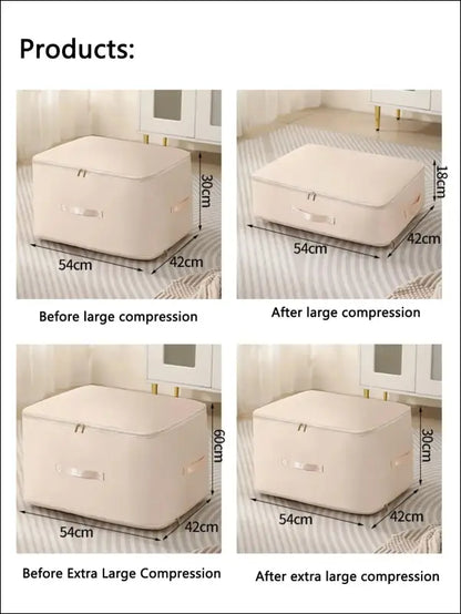 Gongsatin Material Compression Packing Cube Dustproof Foldable Compressed Storage Bag Large Capacity Moisture-proof