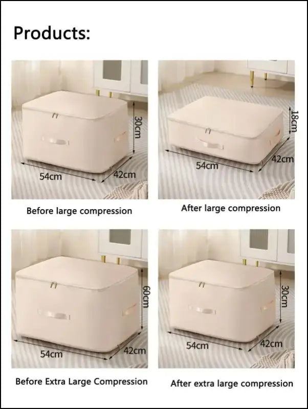 Gongsatin Material Compression Packing Cube Dustproof Foldable Compressed Storage Bag Large Capacity Moisture-proof