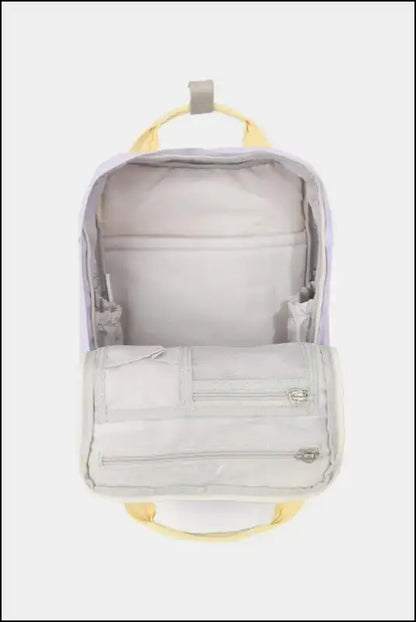 Himawari Contrast Water and Scratch-Resistant Nylon Backpack Bag