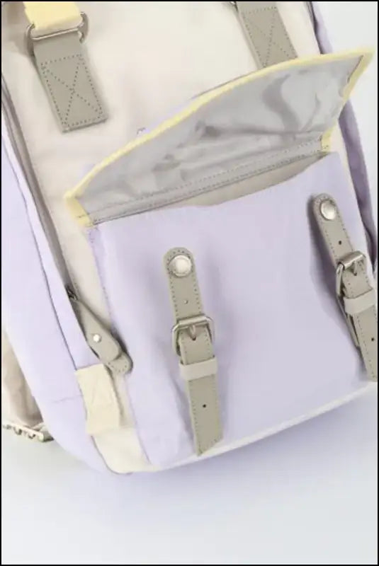 Himawari Contrast Water and Scratch-Resistant Nylon Backpack Bag