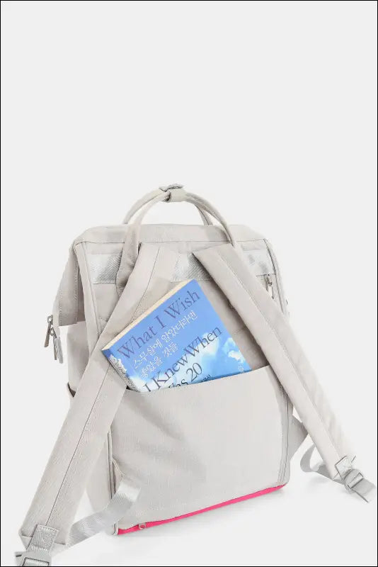Himawari Contrast Waterproof Backpack Bag with External USB Port - Water and Scratch-Resistant Nylon