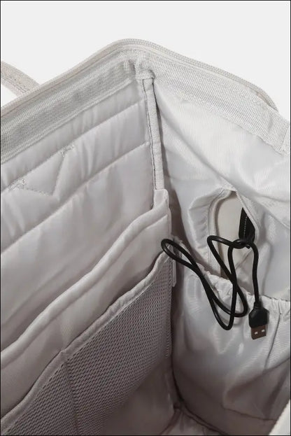 Himawari Contrast Waterproof Backpack Bag with External USB Port - Water and Scratch-Resistant Nylon