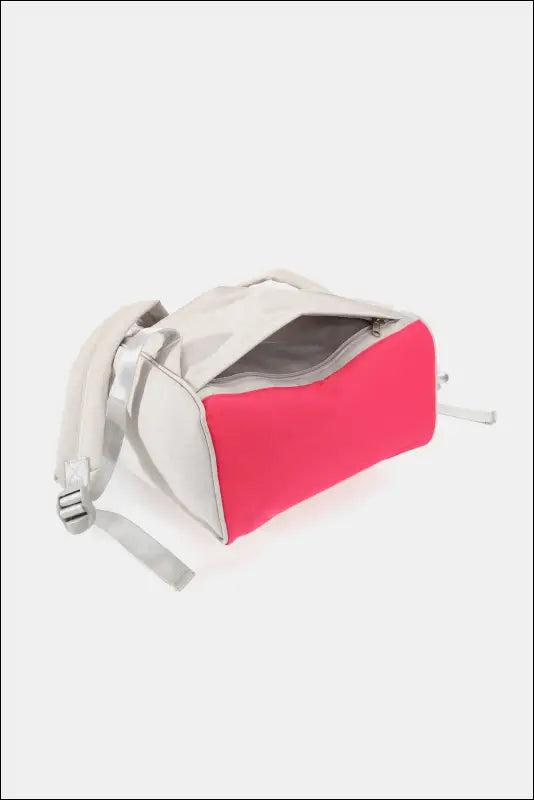 Himawari Contrast Waterproof Backpack Bag with External USB Port - Water and Scratch-Resistant Nylon