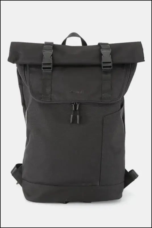 Himawari Contrast Waterproof Canvas Backpack Bag - Black / One Size