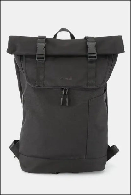 Himawari Contrast Waterproof Canvas Backpack Bag - Black / One Size