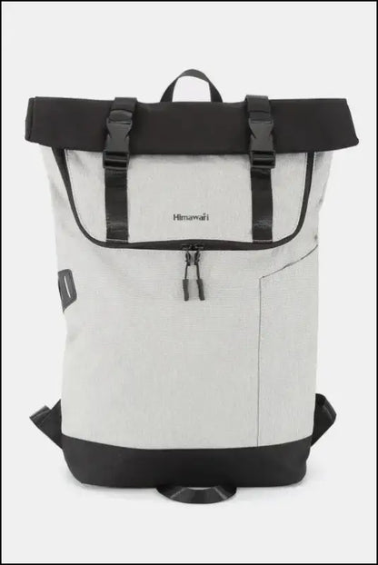 Himawari Contrast Waterproof Canvas Backpack Bag - Light Gray / One Size