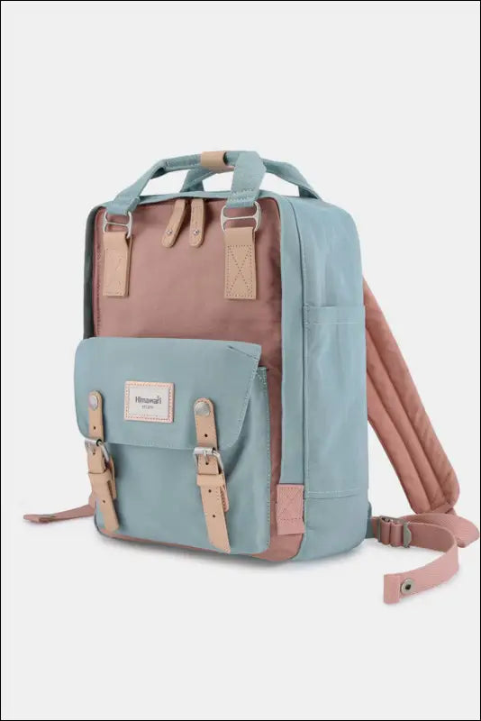 Himawari Contrast Waterproof Nylon Backpack Bag - bag