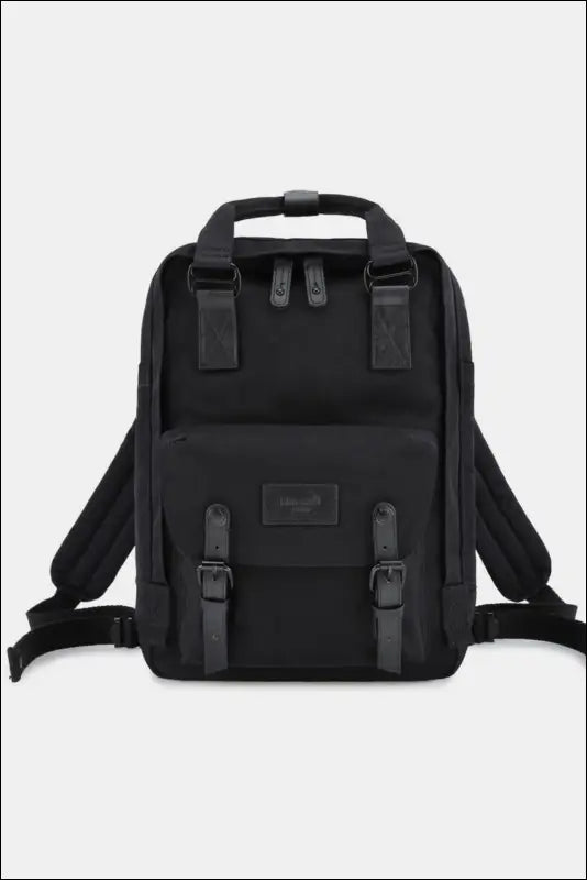 Himawari Contrast Waterproof Nylon Backpack Bag - Black / One Size - bag