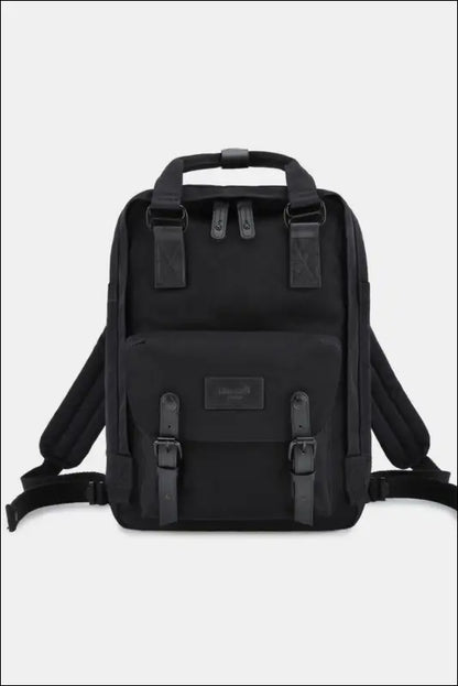 Himawari Contrast Waterproof Nylon Backpack Bag - Black / One Size - bag