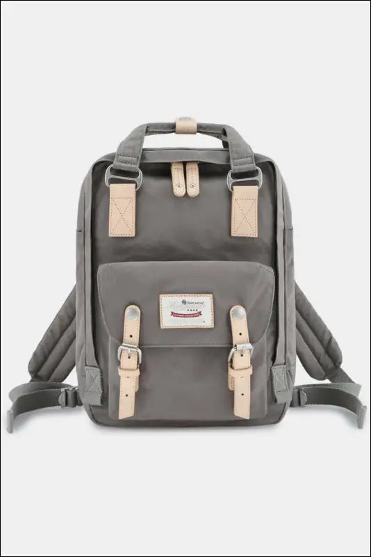 Himawari Contrast Waterproof Nylon Backpack Bag - Gray / One Size - bag