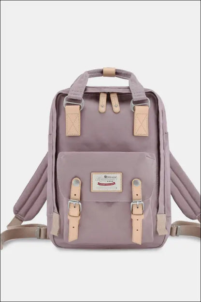 Himawari Contrast Waterproof Nylon Backpack Bag - Mauve / One Size - bag