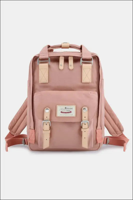 Himawari Contrast Waterproof Nylon Backpack Bag - Pink Lemonade / One Size - bag