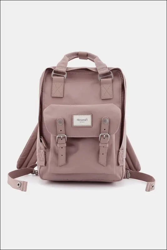 Himawari Contrast Waterproof Nylon Backpack Bag - Pink / One Size - bag