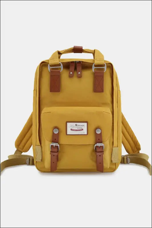 Himawari Contrast Waterproof Nylon Backpack Bag - Yellow / One Size - bag