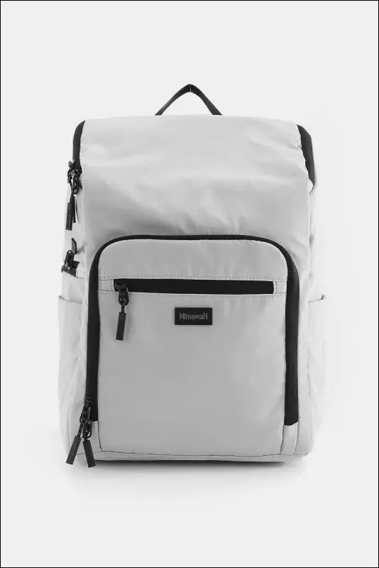 Himawari Nylon Waterproof Backpack Bag - Light Gray / One Size - Contrast Water and Scratch-Resistant