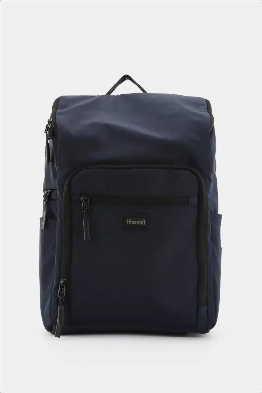 Himawari Nylon Waterproof Backpack Bag - Navy / One Size - Contrast Water and Scratch-Resistant