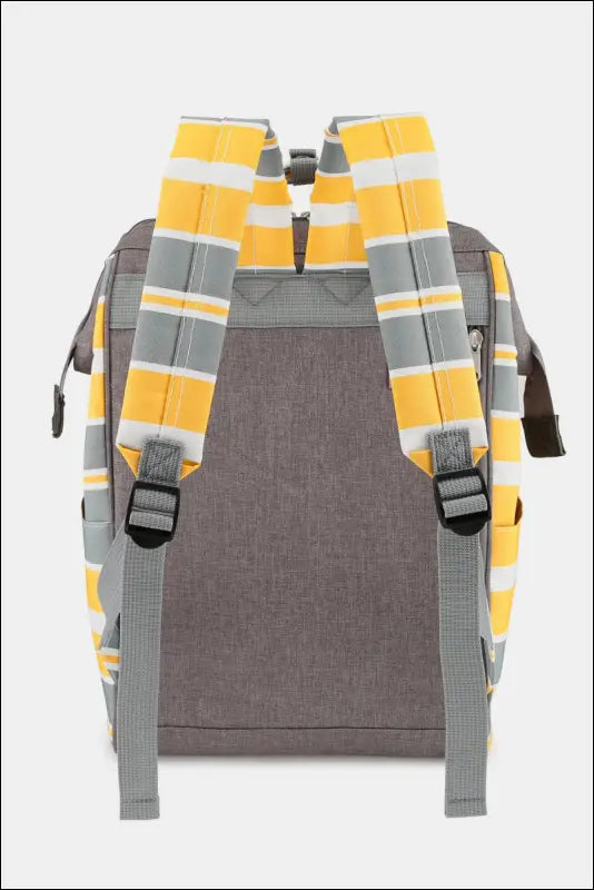 Himawari Striped Waterproof Nylon Backpack Bag with Side Pockets - Contrast Water and Scratch-Resistant