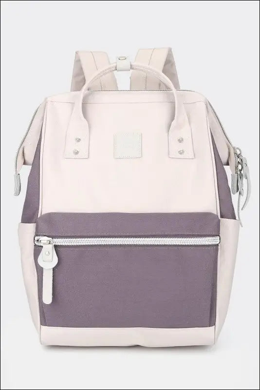 Himawari Water Resistant Canvas Backpack Bag with Side Pockets - Pink/Mauve / One Size