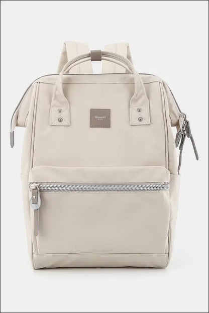 Himawari Water Resistant Canvas Backpack Bag with Side Pockets - Beige / One Size