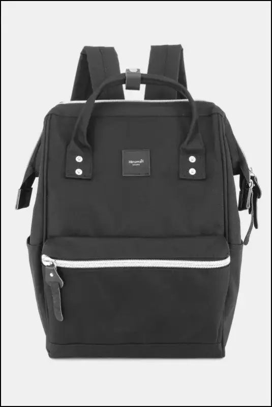 Himawari Water Resistant Canvas Backpack Bag with Side Pockets - Black / One Size