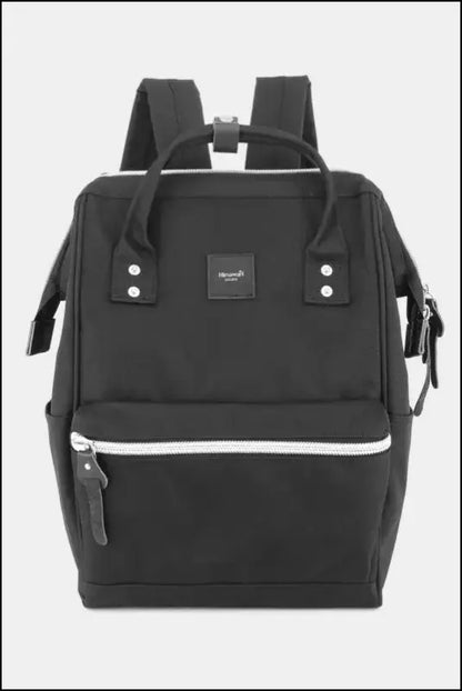 Himawari Water Resistant Canvas Backpack Bag with Side Pockets - Black / One Size