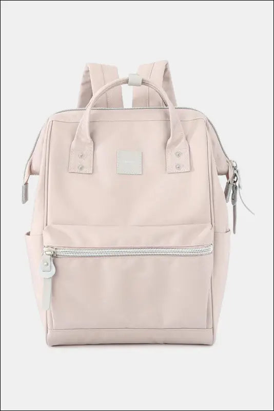 Himawari Water Resistant Canvas Backpack Bag with Side Pockets - Blush Pink / One Size