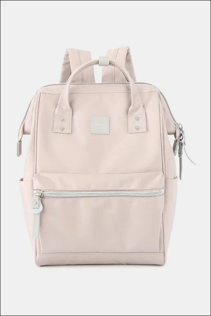 Himawari Water Resistant Canvas Backpack Bag with Side Pockets - Blush Pink / One Size