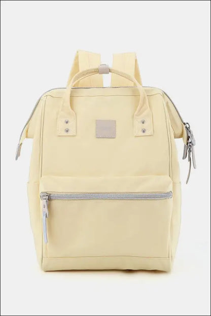Himawari Water Resistant Canvas Backpack Bag with Side Pockets - Cream / One Size