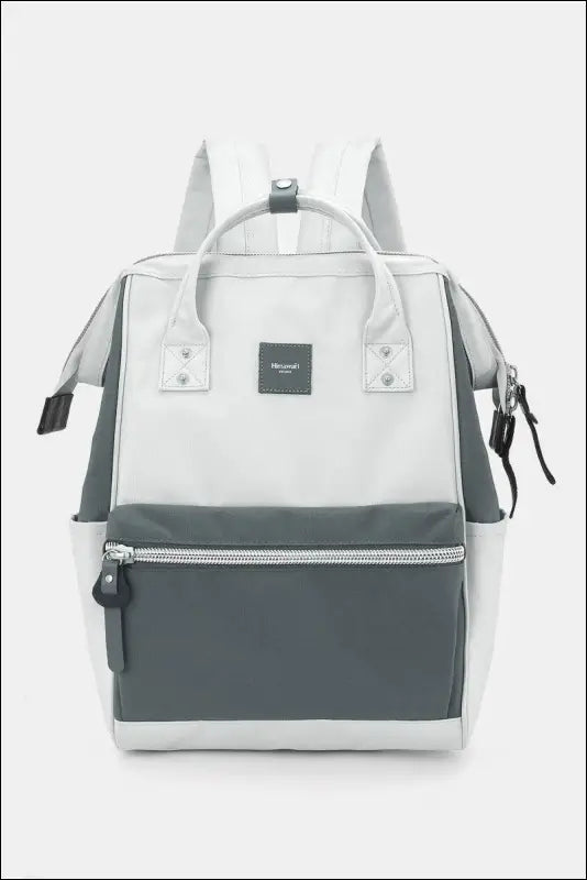 Himawari Water Resistant Canvas Backpack Bag with Side Pockets - Dk Grey/Grey / One Size