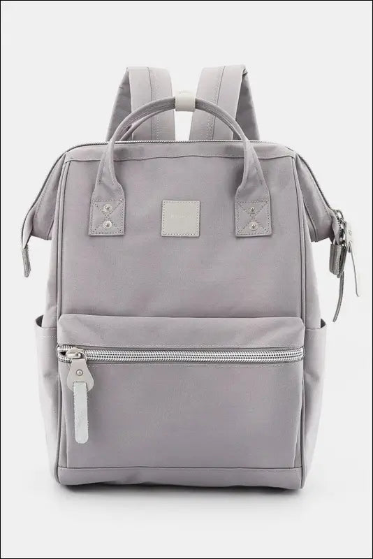 Himawari Water Resistant Canvas Backpack Bag with Side Pockets - Gray / One Size