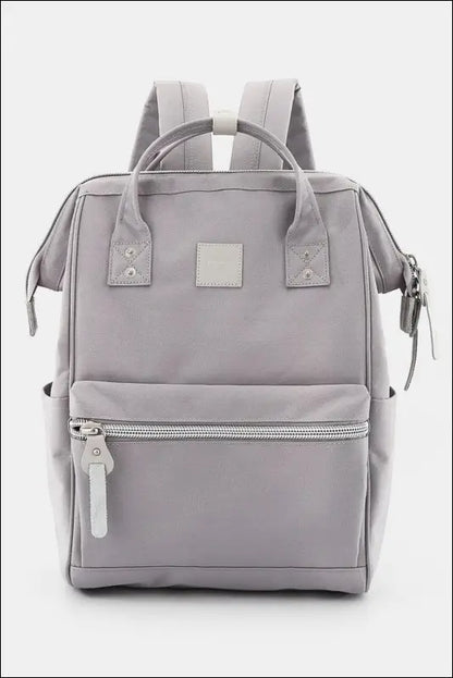 Himawari Water Resistant Canvas Backpack Bag with Side Pockets - Gray / One Size