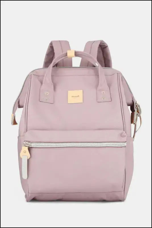 Himawari Water Resistant Canvas Backpack Bag with Side Pockets - Light Mauve / One Size