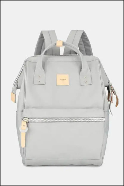 Himawari Water Resistant Canvas Backpack Bag with Side Pockets - Light Gray / One Size